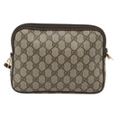 GUCCI GG Supreme Shoulder Bag PVC Leather Beige Gold Tone 97 02 068 Auth gh2253-3