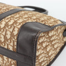 Christian Dior Trotter Canvas Boston Bag Beige Gold Tone Auth gh2254-10