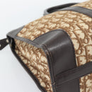 Christian Dior Trotter Canvas Boston Bag Beige Gold Tone Auth gh2254-11