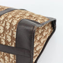 Christian Dior Trotter Canvas Boston Bag Beige Gold Tone Auth gh2254-12