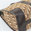 Christian Dior Trotter Canvas Boston Bag Beige Gold Tone Auth gh2254-13