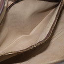 Christian Dior Trotter Canvas Boston Bag Beige Gold Tone Auth gh2254-20