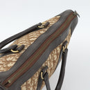 Christian Dior Trotter Canvas Boston Bag Beige Gold Tone Auth gh2254-6