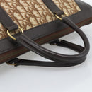 Christian Dior Trotter Canvas Boston Bag Beige Gold Tone Auth gh2254-7