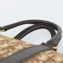 Christian Dior Trotter Canvas Boston Bag Beige Gold Tone Auth gh2254-8