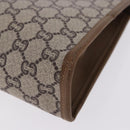 GUCCI GUCCI Plus Clutch Bag PVC Leather Beige Gold Tone Auth gh2255-12