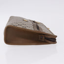 GUCCI GUCCI Plus Clutch Bag PVC Leather Beige Gold Tone Auth gh2255-4