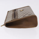 GUCCI GUCCI Plus Clutch Bag PVC Leather Beige Gold Tone Auth gh2255-5