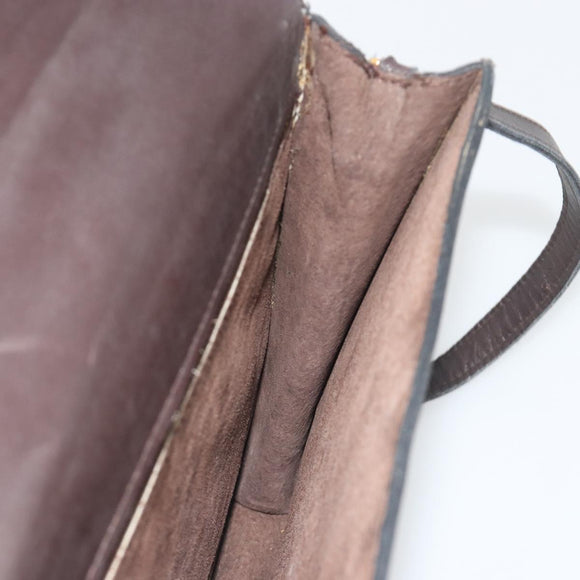 FENDI Zucca Canvas Shoulder Bag Brown Gold Tone Auth gh2256