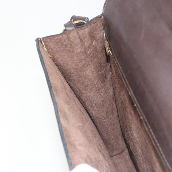 FENDI Zucca Canvas Shoulder Bag Brown Gold Tone Auth gh2256