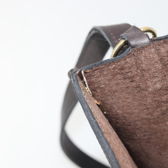 FENDI Zucca Canvas Shoulder Bag Brown Gold Tone Auth gh2256