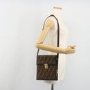 FENDI Zucca Canvas Shoulder Bag Brown Gold Tone Auth gh2256-28