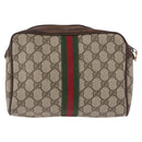 GUCCI GG Supreme Web Sherry Line Clutch Bag PVC Beige 63 014 3553 Auth gh2257-3