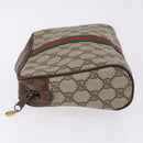 GUCCI GG Supreme Web Sherry Line Clutch Bag PVC Beige 63 014 3553 Auth gh2257-5