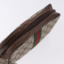 GUCCI GG Supreme Web Sherry Line Clutch Bag PVC Beige 63 014 3553 Auth gh2257-6