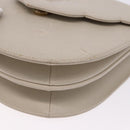 SAINT LAURENT Shoulder Bag Leather Beige Gold Tone Auth gh2258-12