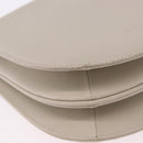 SAINT LAURENT Shoulder Bag Leather Beige Gold Tone Auth gh2258-13