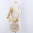 SAINT LAURENT Shoulder Bag Leather Beige Gold Tone Auth gh2258-28