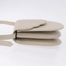 SAINT LAURENT Shoulder Bag Leather Beige Gold Tone Auth gh2258-6