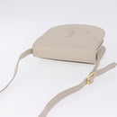 SAINT LAURENT Shoulder Bag Leather Beige Gold Tone Auth gh2258-7