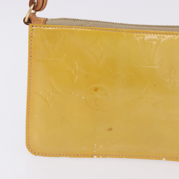LOUIS VUITTON Monogram Vernis Lexington Accessory Pouch Beige M91010 Auth gh2259
