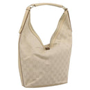 GUCCI GG Canvas Hand Bag Beige Gold Tone 73885 Auth gh2261A-1