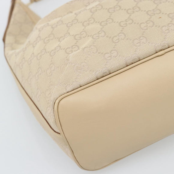 GUCCI GG Canvas Hand Bag Beige Gold Tone 73885 Auth gh2261A