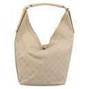 GUCCI GG Canvas Hand Bag Beige Gold Tone 73885 Auth gh2261A-2
