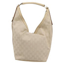 GUCCI GG Canvas Hand Bag Beige Gold Tone 73885 Auth gh2261A-3