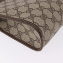 GUCCI GG Supreme Clutch Bag PVC Leather Beige Gold Tone 97 01 037 Auth gh2262-10