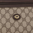 GUCCI GG Supreme Clutch Bag PVC Leather Beige Gold Tone 97 01 037 Auth gh2262-13