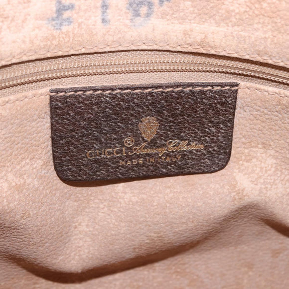 GUCCI GG Supreme Clutch Bag PVC Leather Beige Gold Tone 97 01 037 Auth gh2262