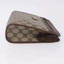 GUCCI GG Supreme Clutch Bag PVC Leather Beige Gold Tone 97 01 037 Auth gh2262-4