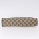 GUCCI GG Supreme Clutch Bag PVC Leather Beige Gold Tone 97 01 037 Auth gh2262-7