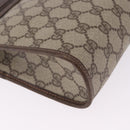 GUCCI GG Supreme Clutch Bag PVC Leather Beige Gold Tone 97 01 037 Auth gh2262-8