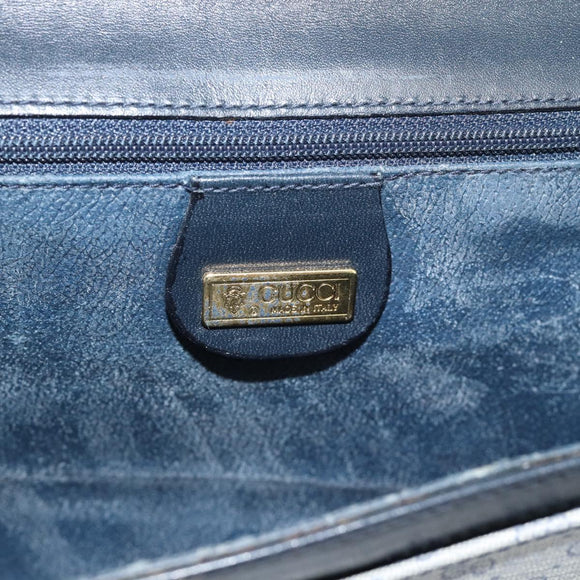 GUCCI Micro GG Clutch Bag PVC Leather Navy 004 89 0265 Auth gh2263