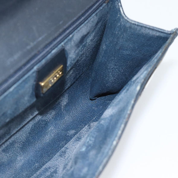GUCCI Micro GG Clutch Bag PVC Leather Navy 004 89 0265 Auth gh2263