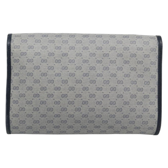 GUCCI Micro GG Clutch Bag PVC Leather Navy 004 89 0265 Auth gh2263