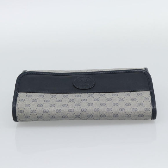 GUCCI Micro GG Clutch Bag PVC Leather Navy 004 89 0265 Auth gh2263