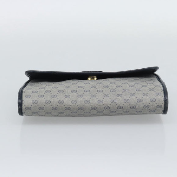 GUCCI Micro GG Clutch Bag PVC Leather Navy 004 89 0265 Auth gh2263