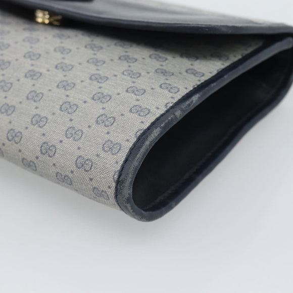 GUCCI Micro GG Clutch Bag PVC Leather Navy 004 89 0265 Auth gh2263