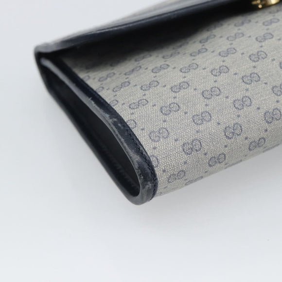 GUCCI Micro GG Clutch Bag PVC Leather Navy 004 89 0265 Auth gh2263