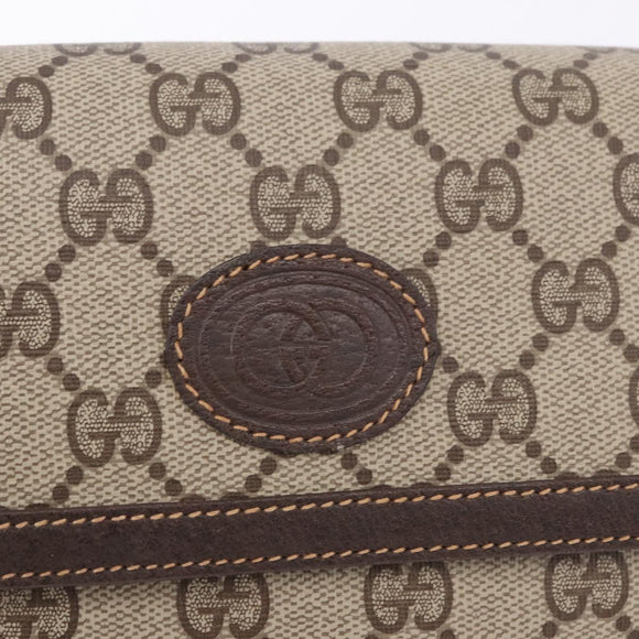 GUCCI GG Supreme Clutch Bag PVC Leather Beige 004 904 0190 Auth gh2264