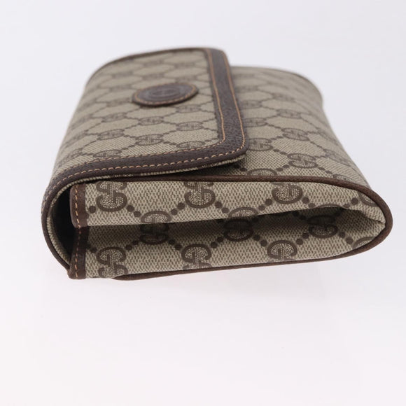GUCCI GG Supreme Clutch Bag PVC Leather Beige 004 904 0190 Auth gh2264