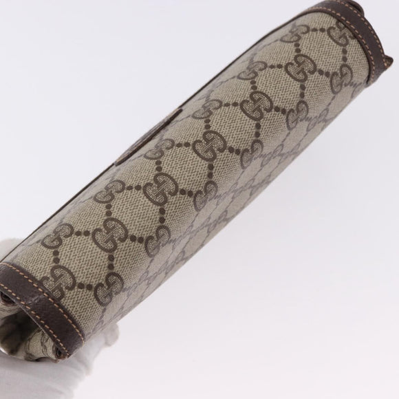 GUCCI GG Supreme Clutch Bag PVC Leather Beige 004 904 0190 Auth gh2264