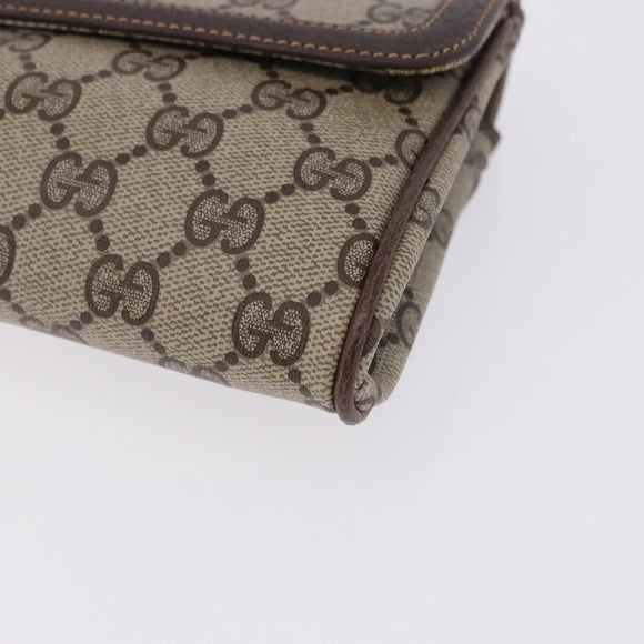 GUCCI GG Supreme Clutch Bag PVC Leather Beige 004 904 0190 Auth gh2264