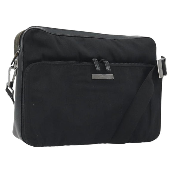 GUCCI Shoulder Bag Canvas Black Silver 001 3294 Auth gh2268