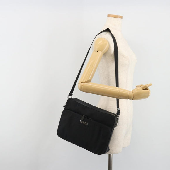 GUCCI Shoulder Bag Canvas Black Silver 001 3294 Auth gh2268