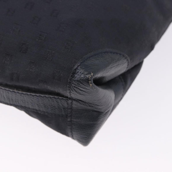 FENDI Hand Bag Canvas Navy Black Auth gh2269