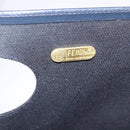 FENDI Hand Bag Canvas Navy Black Auth gh2269-14